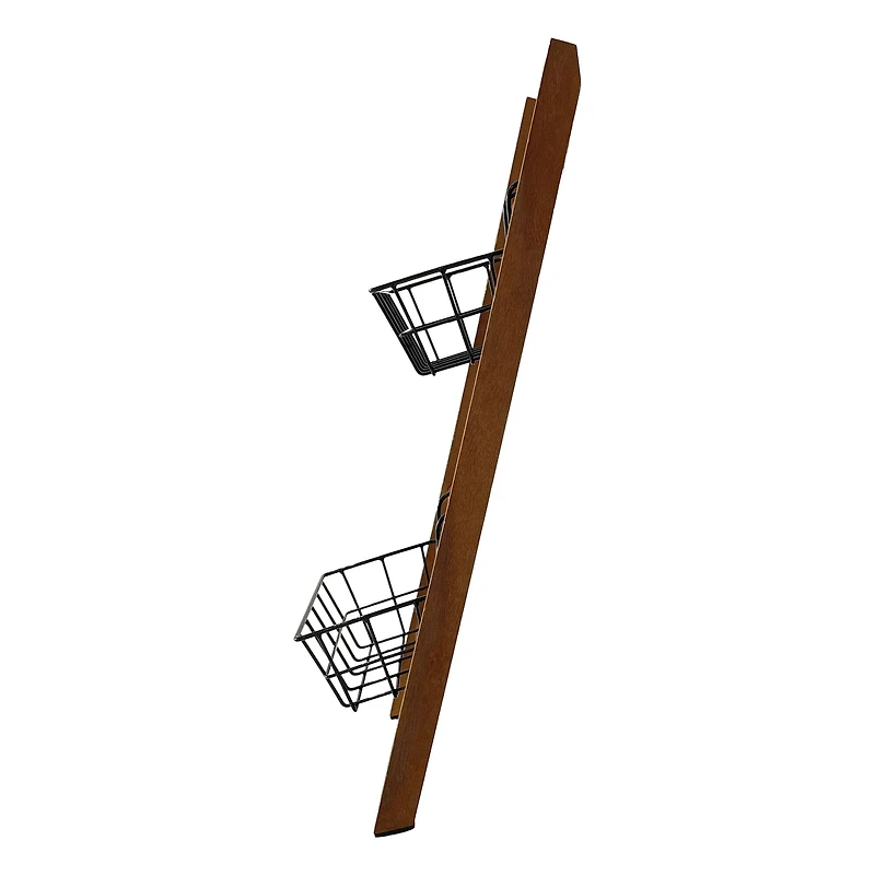 25" Wooden Decorative Ladder with Metal Baskets by Ashland®