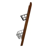 25" Wooden Decorative Ladder with Metal Baskets by Ashland®