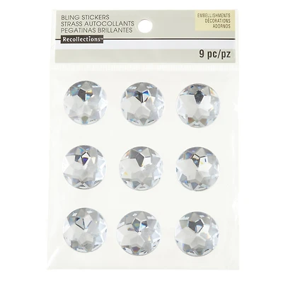 12 Packs: 9 ct. (108 total) Clear Round Rhinestone Stickers by Recollections™