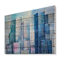 Designart - Skyscrapers Abstract Style Cityscape Panorama I
