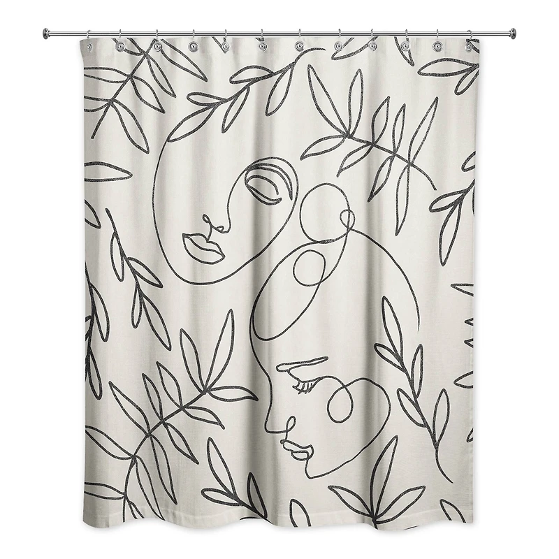 Botanical Faces 71" x 74" Shower Curtain