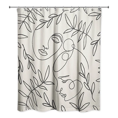 Botanical Faces 71" x 74" Shower Curtain