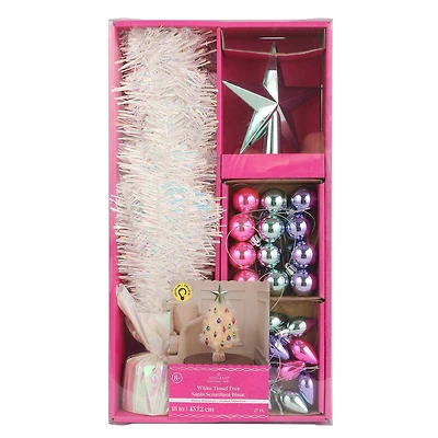 18" White Tinsel Tree Kit by Ashland®