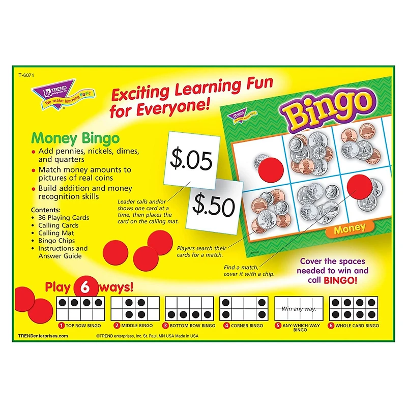 Trend Enterprises® Money Bingo