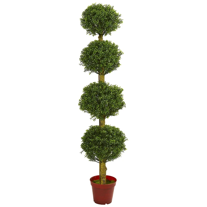 6ft. Potted 4 Tier Ball Boxwood Topiary Tree