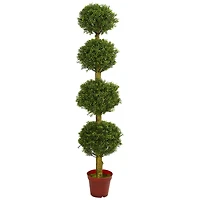 6ft. Potted 4 Tier Ball Boxwood Topiary Tree
