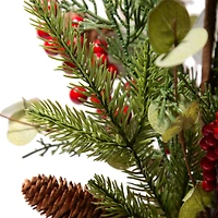 Glitzhome® Christmas Pine, Eucalyptus & Berry Tree