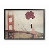Stupell Industries Bridge Girl Balloons Abstract Wall Art in Frame