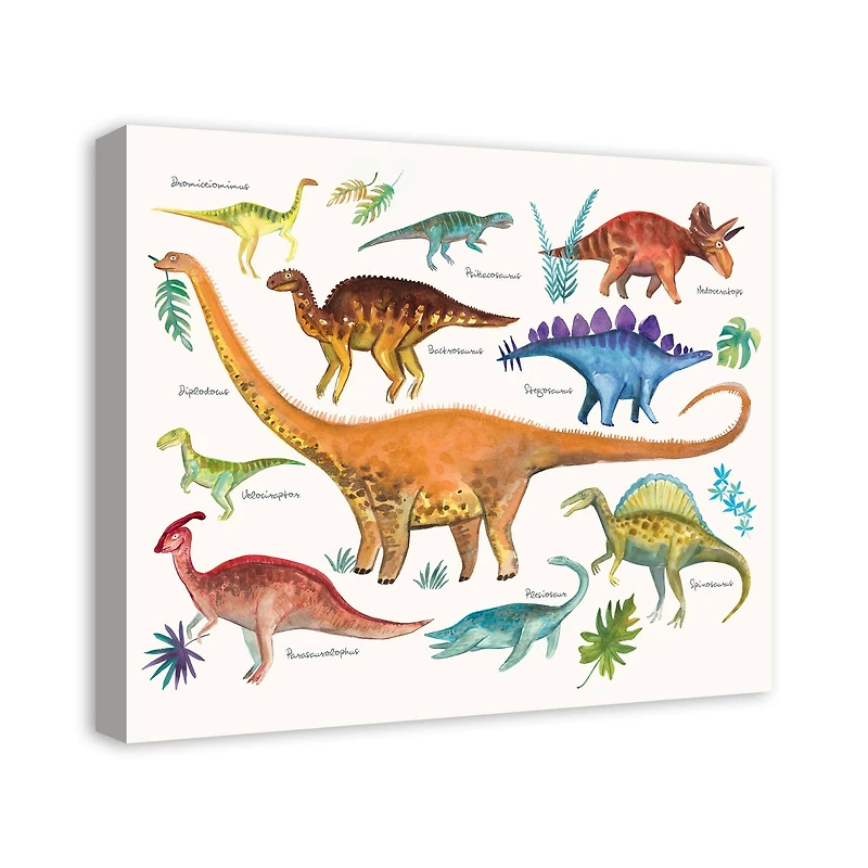Dino World 24" x 20" Canvas Wall Art