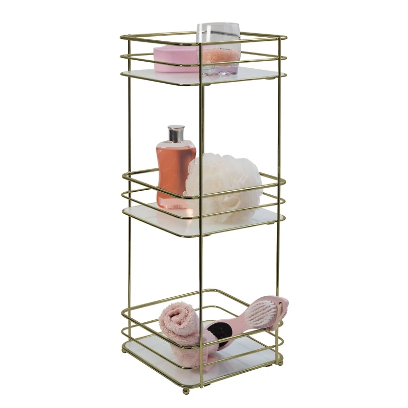 Elle Décor Satin Gold 3 Tiered Spa Tower