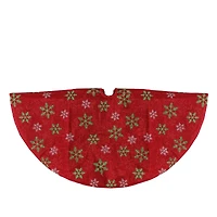 20" Red Metallic & Snowflake Print Mini Tree Skirt