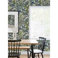 Caroline et Bettina Slate Feuilles Peel & Stick Wallpaper