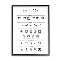 Stupell Industries Laundry Cleaning Symbols Wall Art in Frame