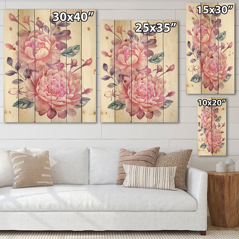 Designart - Retro Flowers With Leaves
