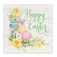 Stupell Industries Happy Easter Daffodils Canvas Wall Art