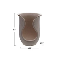 Hello Honey Stoneware Speckled Spoon Holder with Reactive Glaze, Beige