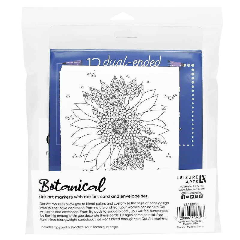 Leisure Arts® Dot Art Markers Botanical Card and Envelope Set
