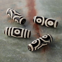Black & Tan Agate Tube Beads, 28mm by Bead Landing™
