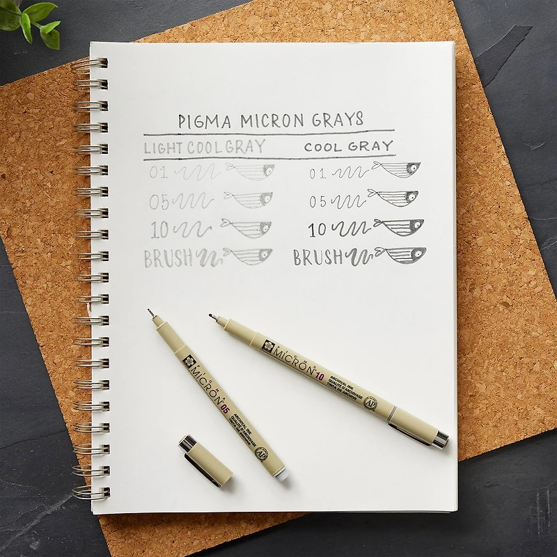 Micron® Brush™ Gray Pen Set