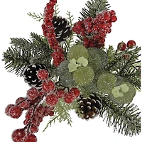 19" Iced Red Berry, Pine & Eucalyptus Deluxe Bush by Ashland®