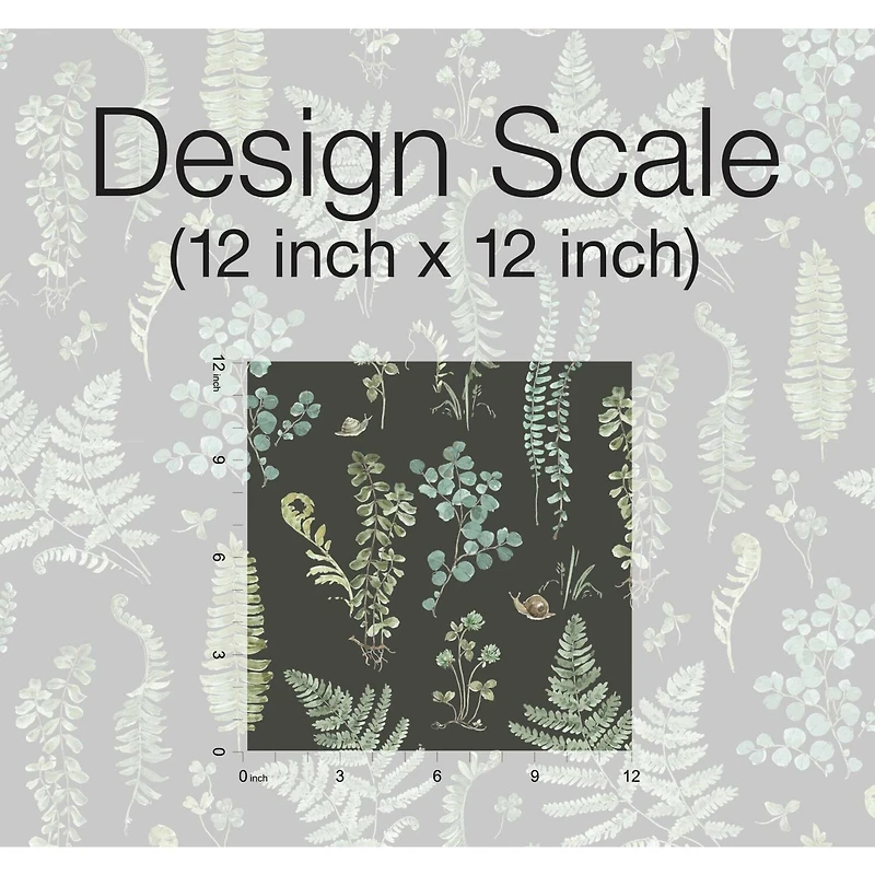 RoomMates Sage Fern Study Peel & Stick Wallpaper