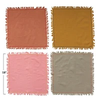 Hello Honey® Square Cotton Napkins with Fringe Set