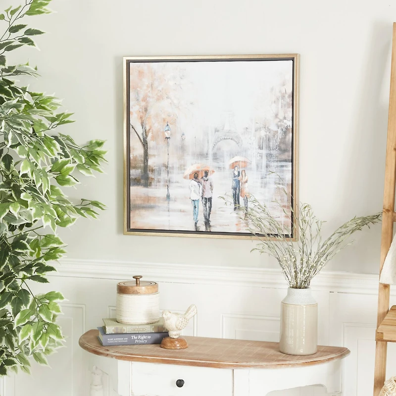 Multi Polystone Transitional Framed Wall Art, 24" x 24"