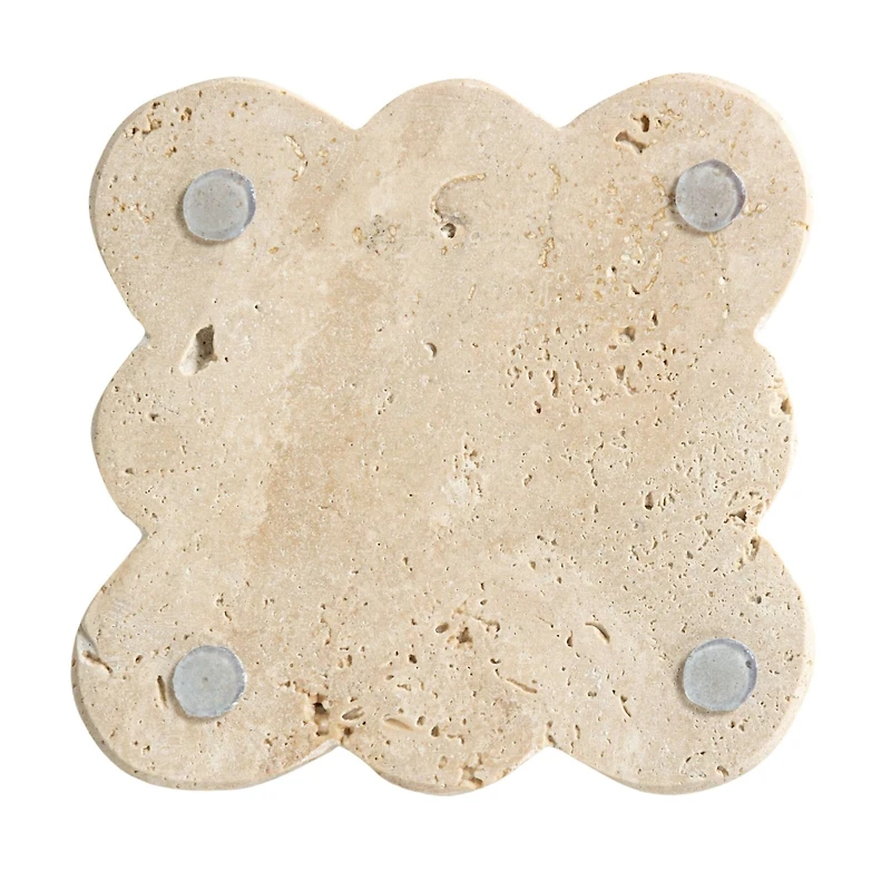 Hello Honey Tuscan Elegance Travertine Coaster Set, 4ct.