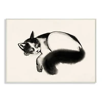 Stupell Industries Relaxed Pet Cat Bushy Black Tail Wall Plaque
