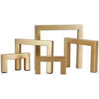 13" Gold Metal Geometric Abstract Square Arched Sculpture