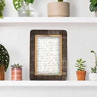 Hello Honey® Black & Natural Hand-Carved Horn 5" x 7" Tabletop Frame with Brass Border