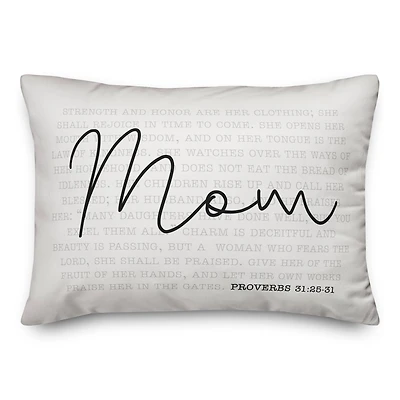 Mom Proverbs Verse Lumbar Throw Pillow