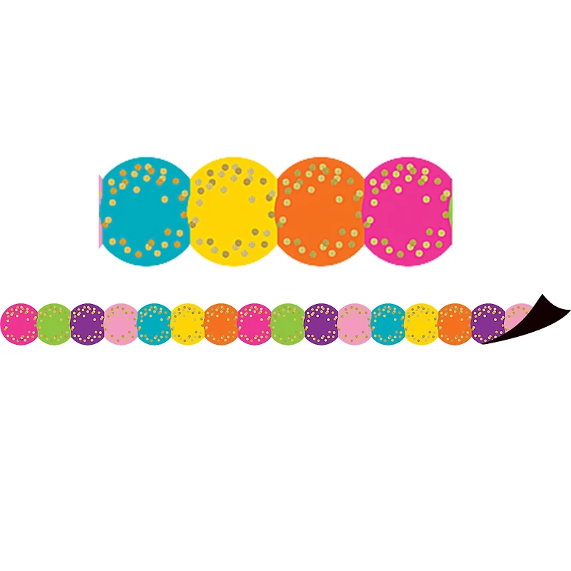 Teacher Created Resources Confetti Circles Die-Cut Magnetic Border, 72ft.