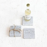 Hello Honey® 4" Natural Square Travertine Drink Coasters, 4ct.