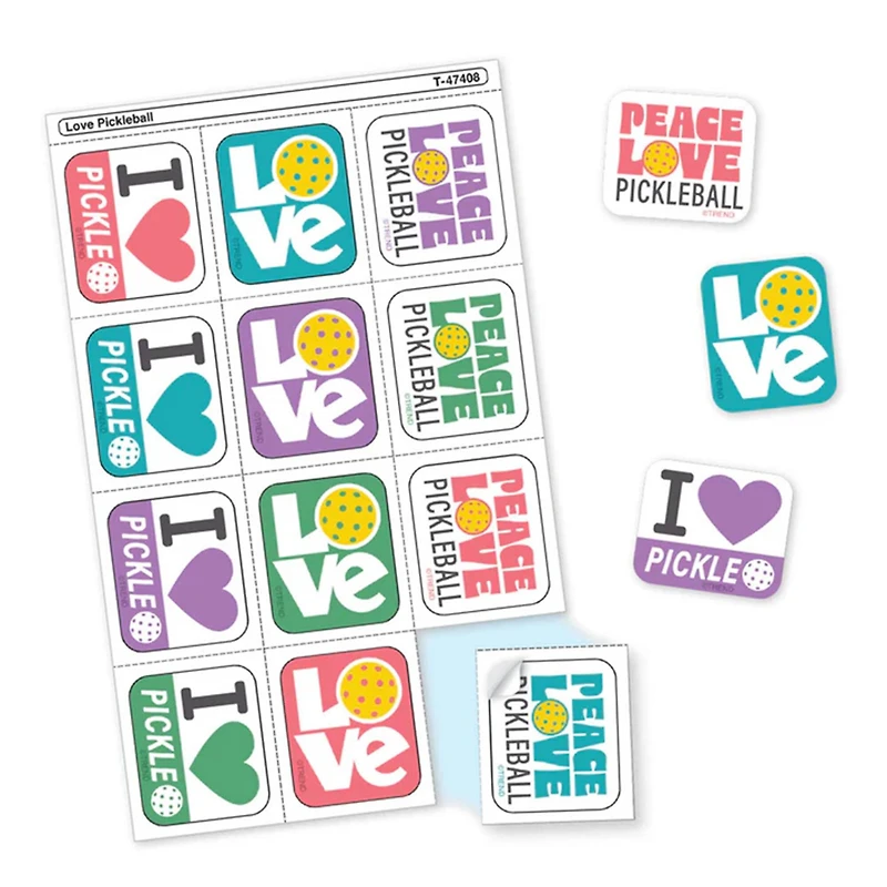 TREND Enterprises® Love Pickleball Tear & Share Stickers™, 6 Packs of 60