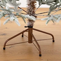 6ft. Pre-Lit Flocked Woodland Fir Artificial Christmas Tree, Warm White LED Lights