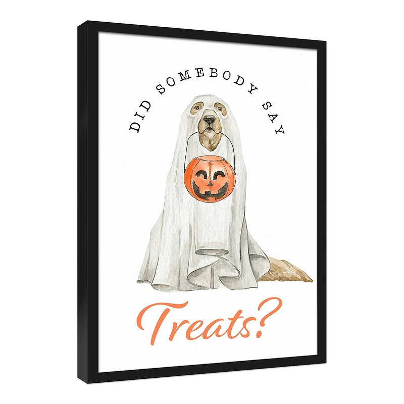 Did Someone Say Treats Black Framed Canvas Wall Art
