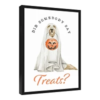 Did Someone Say Treats Black Framed Canvas Wall Art
