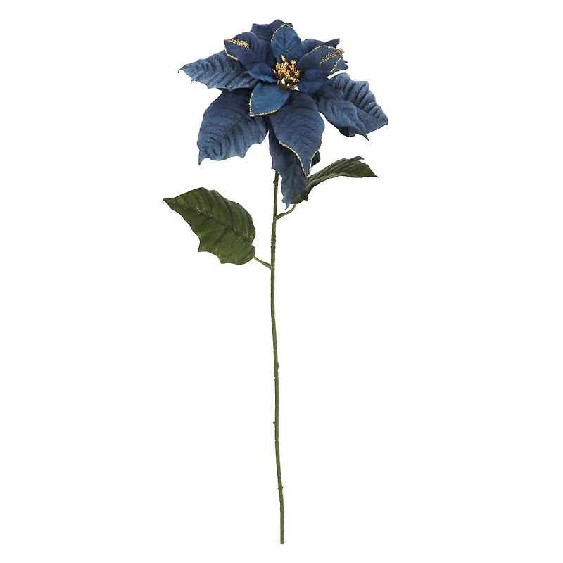29.5" Blue Velvet Poinsettia Stem by Ashland®