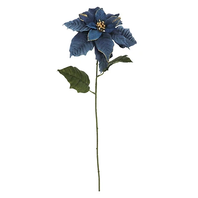 29.5" Blue Velvet Poinsettia Stem by Ashland®