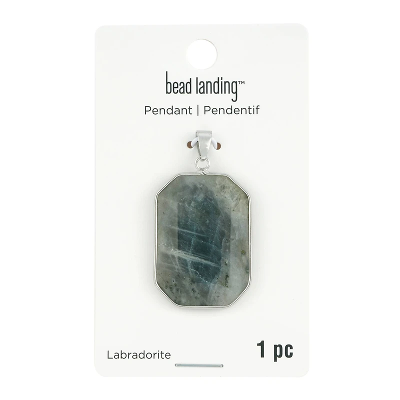 Faceted Labradorite Rectangle Pendant by Bead Landing™