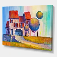 Designart - House With Red Roof In The Village