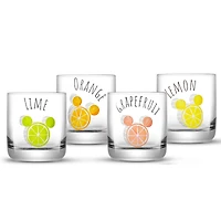 JoyJolt® Disney® 10oz. Mickey Mouse Citrus Short Drinking Glass, 4ct.