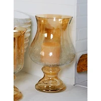 16" Gold Glass Traditional Candle Holder