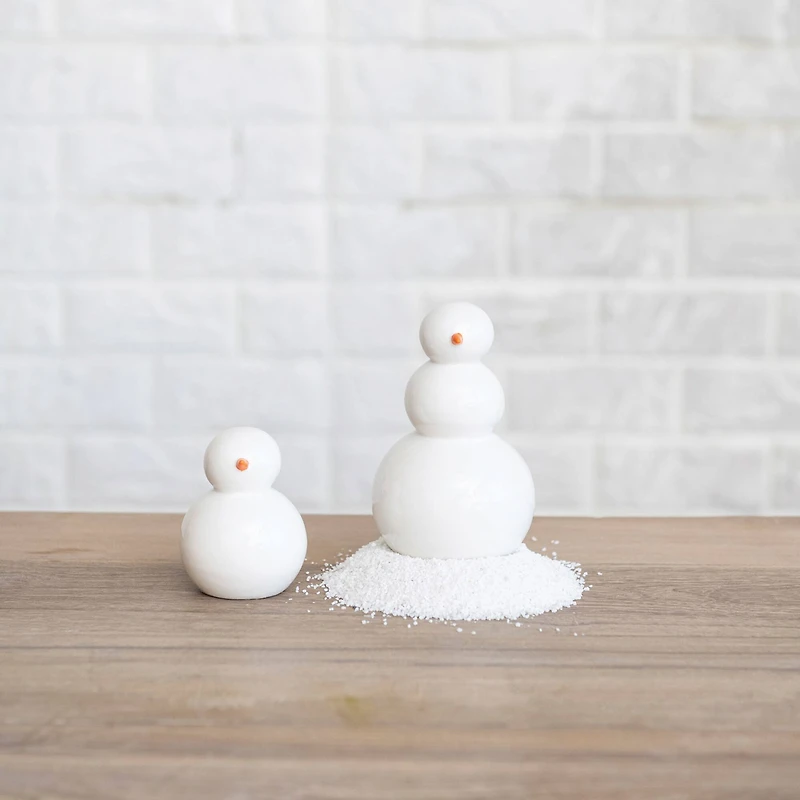 Hello Honey® 5" White Stoneware Snowman Décor