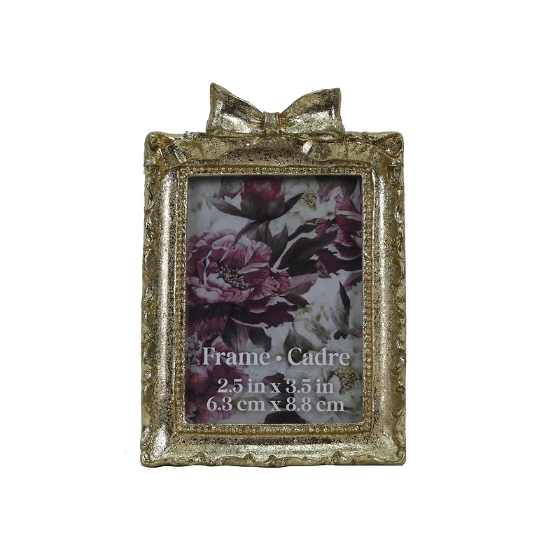 2.5" x 3.5" Gold Bow Tabletop Frame by Ashland®