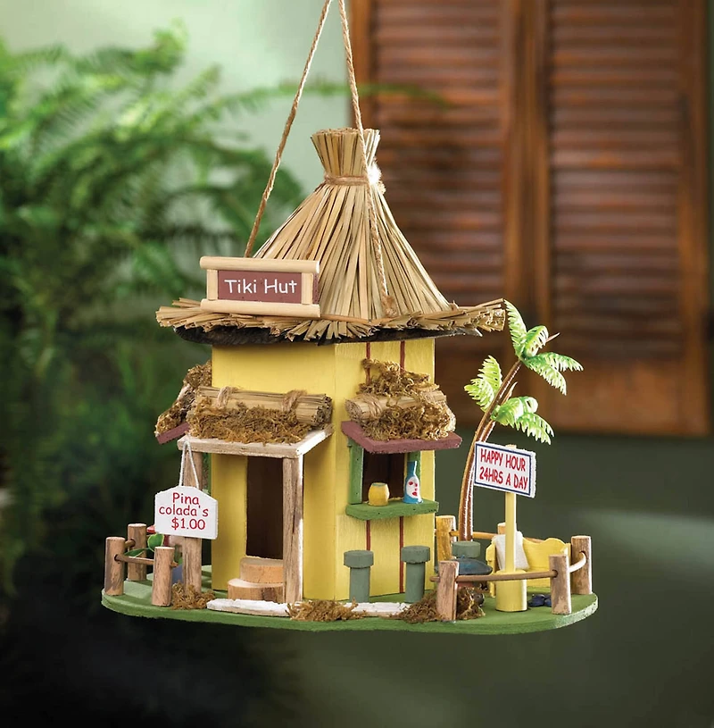 10'' Tropical Tiki Hut Birdhouse