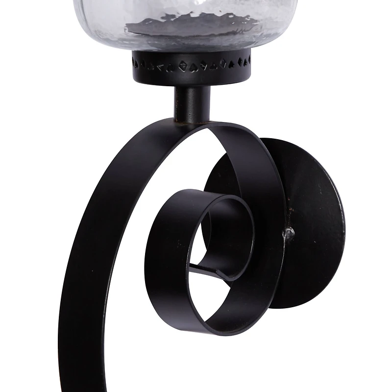 Black Iron Traditional Candle Wall Sconce, 27" x 9" x 7"