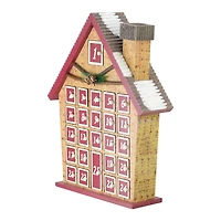 15" Red & Beige House with Advent Calendar Tabletop Decoration