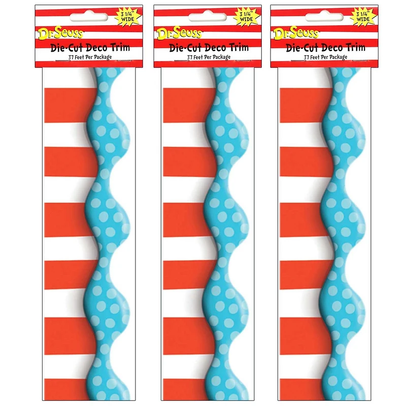 Eureka Deco Trim® Dr. Seuss™ Dimensional Look Extra Wide Die Cut Border, 111ft.